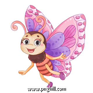 Butterfly Cartoon Insect Watercolor Painting Free PNG Download