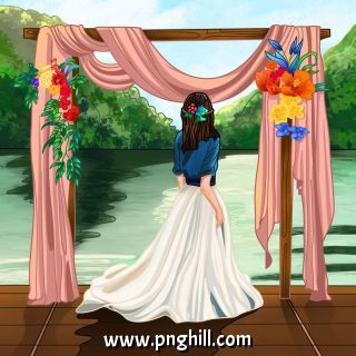 Girl Wedding Illustration