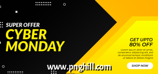 Cyber Monday Yellow And Black Banner Background Design Free Download