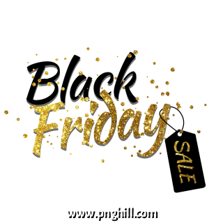  Blessed Friday Black Gold Glitter Font Design Free Download