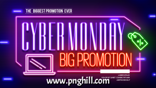 Fashion Neon Glow Effect Cyber Monday Webpage Banner Template Design Free Download