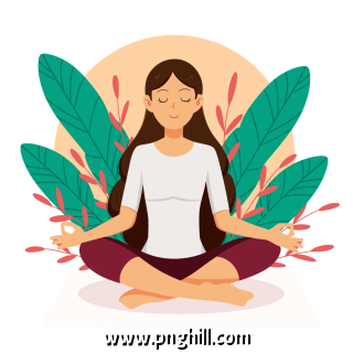 Meditation Yoga Sitting Exercise Illustration Free PNG Download