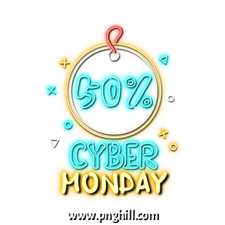 Cyber Monday Network Neon Circular Sign Design Free Download