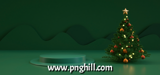  Green Merry Christmas Tree Booth Background Free PNG Design Free Download