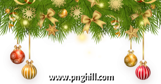 Christmas Golden Ball Bow Plant And PNG Design Free Download