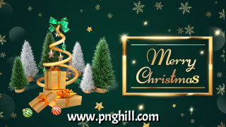 Merry Christmas Green Creative Banner Template Free PNG Design Free Download
