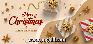  Golden Balls And Stars And The Inscription Merry Christmas Background Free PNG Design Free Download