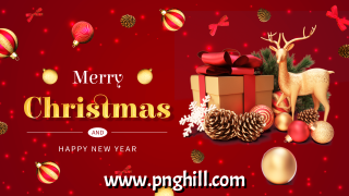  Merry Christmas Red Simple Banner Template Free PNG Design Free Download