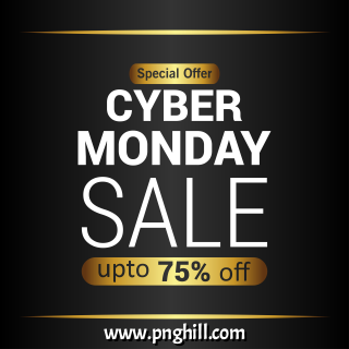 Cyber Monday Sale Wth Golden And Black Background Design Free Download