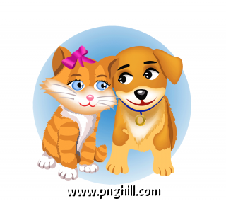  Cat Couple Cute Dog Free PNG Download