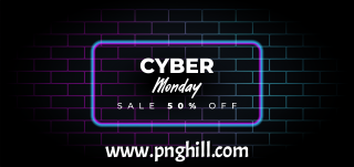  Cyber Monday Sale Banner Neon Line Modern Trendy Background Design Free Download