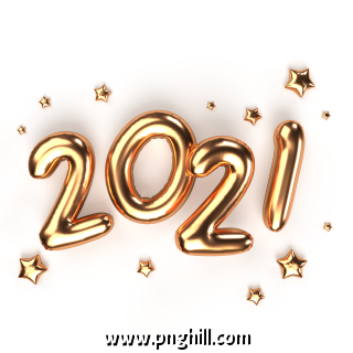 Happy New Year 2021 Golden Metal Numbers Realistic 3d Render Of Signs 