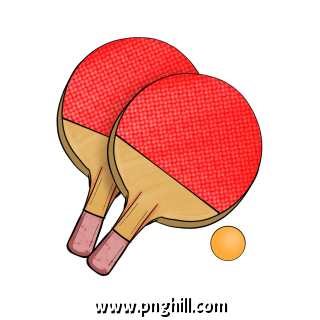 Original Hand Painted Sports Table Tennis Racket Free PNG Download