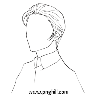 Black And White Japanese Hairstyle Free PNG Download