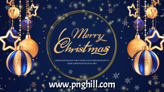 Merry Christmas Blue Texture Banner Template Free PNG Design Free Download