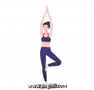 Hand Drawn Yoga Fitness Exercise Girls Yoga Movements Yoga Day Free PNG Download