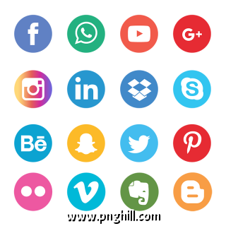 Social Media Icons Set Network Background 