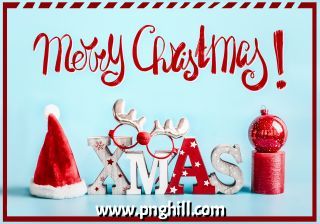  Merry Christmas Greeting Card With Holiday Decoration Background Free PNG Design Free Download