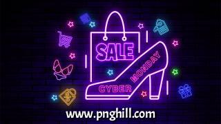 Neon Style Fashion Shopping Cyber Monday Poster Template Design Free Download
