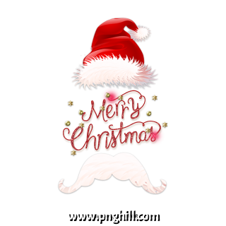   Merry Christmas Title Typography In Christmas Hat Free PNG Design Free Download