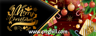   Merry Christmas Banner Xmas Gifts Box Festive Decorative Template Free PNG Design Free Download