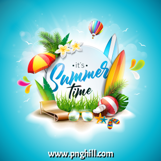 Summer Time Holiday Typographic Background Design Free Download