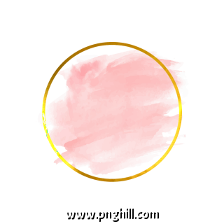 Pink Watercolor Gold Circle Design 