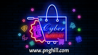 Neon Cyber Monday Discount Poster Template Design Free Download