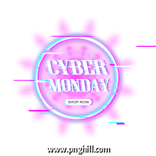 Cyber Monday Circular Neon Light Effect Design Free Download