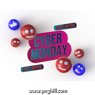 Cyber Monday Red And Blue 3d Banner Design Free Download