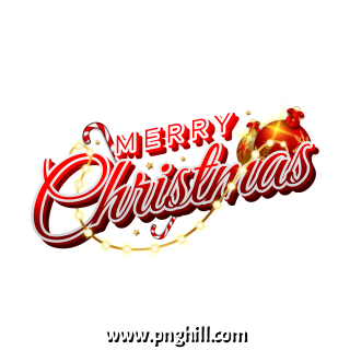 3d Merry Christmas Decorative Text Vector Free PNG Design Free Download