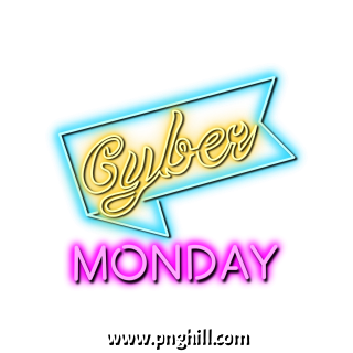 Cyber Monday Network Neon Banner Blue Free Download