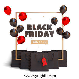   Blessed Friday Gift Box Balloon 3d Element Design Free Download