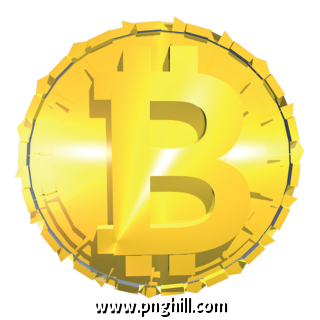 Golden Bitcoin Free PNG Download