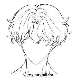 Japanese Anime Curly Hair Free PNG Download