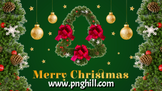 Merry Christmas Green High End Banner Template Free PNG Design Free Download