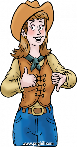 Woman Thumbs Up Down 300dpi Clipart
