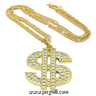  Dollar Sign Gold Chain Free PNG Download