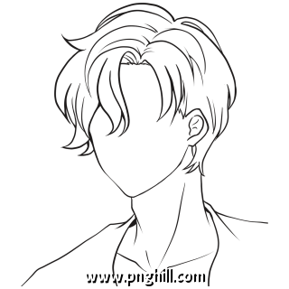 Japanese Anime Hairstyle Free PNG Download