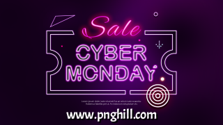 Neon Style Cyber Monday Promotion Banner Template Design Free Download