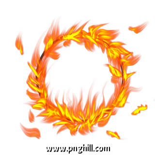 Flame Yellow Fire Ring Burning Circle Free PNG Download
