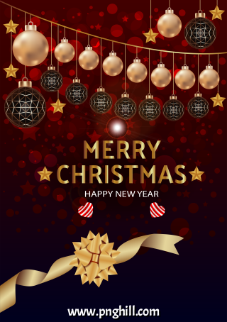  Modern Merry Christmas Day And Happy New Year Template Free PNG Design Free Download