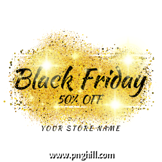 Blessed Friday Black Gold Glitter Background Text Design Free Download