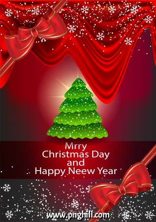   Merry Christmas And Happy New Year Colorful Texture Template Free PNG Design Free Download