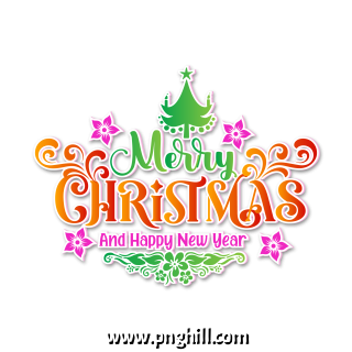 Merry Christmas Vector Text Calligraphic Lettering Vector Free PNG Design Free Download